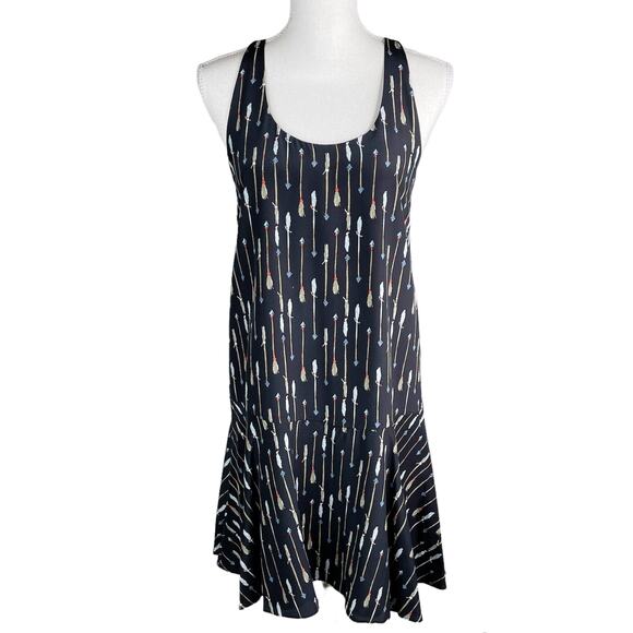 Joie Arianna Silk Dress Arrow Print Swingy Sleeveless Racerback Tank Dress S - Picture 2 of 9
